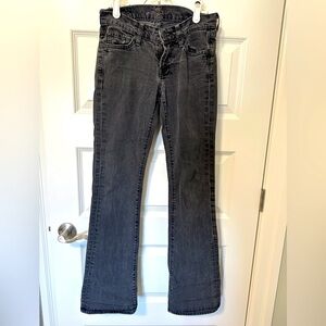 7 For All Mankind Vintage Black Distressed Denim Jeans Size 25 Womens